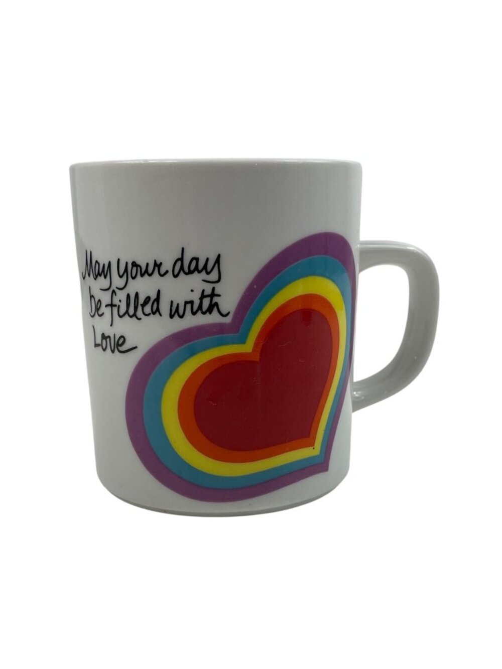 Avon The Love Mug 1983 May Your Day be Filled with Love Rainbow Heart Vintage
